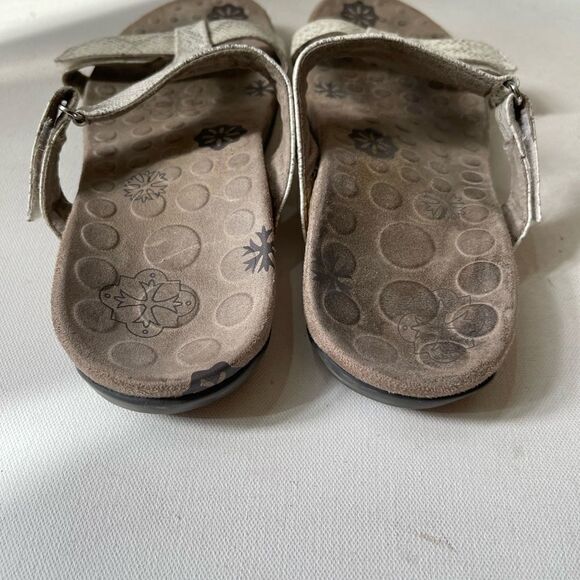 Orthaheel Vionic Molly Bone white & gray snake skin print slide sandals SZ 9.5 - Picture 8 of 9